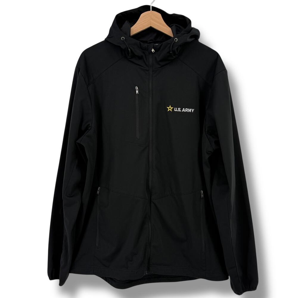 Port Authority U.S. Army Soft Shell Windbreaker Jacket Mens Sz Large Hooded